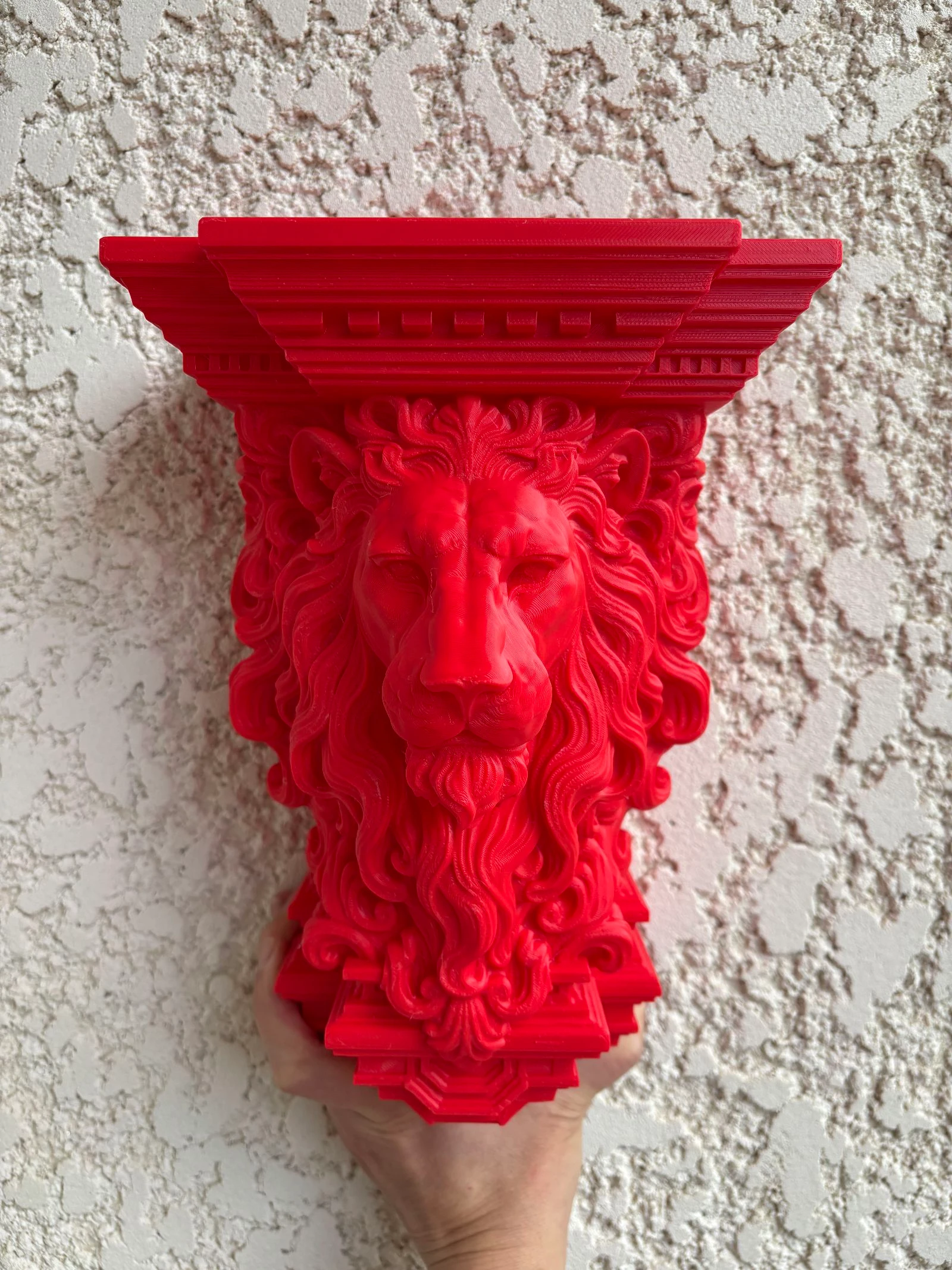 Étagère tablette tête de lion couleur rouge intense ❤️ 